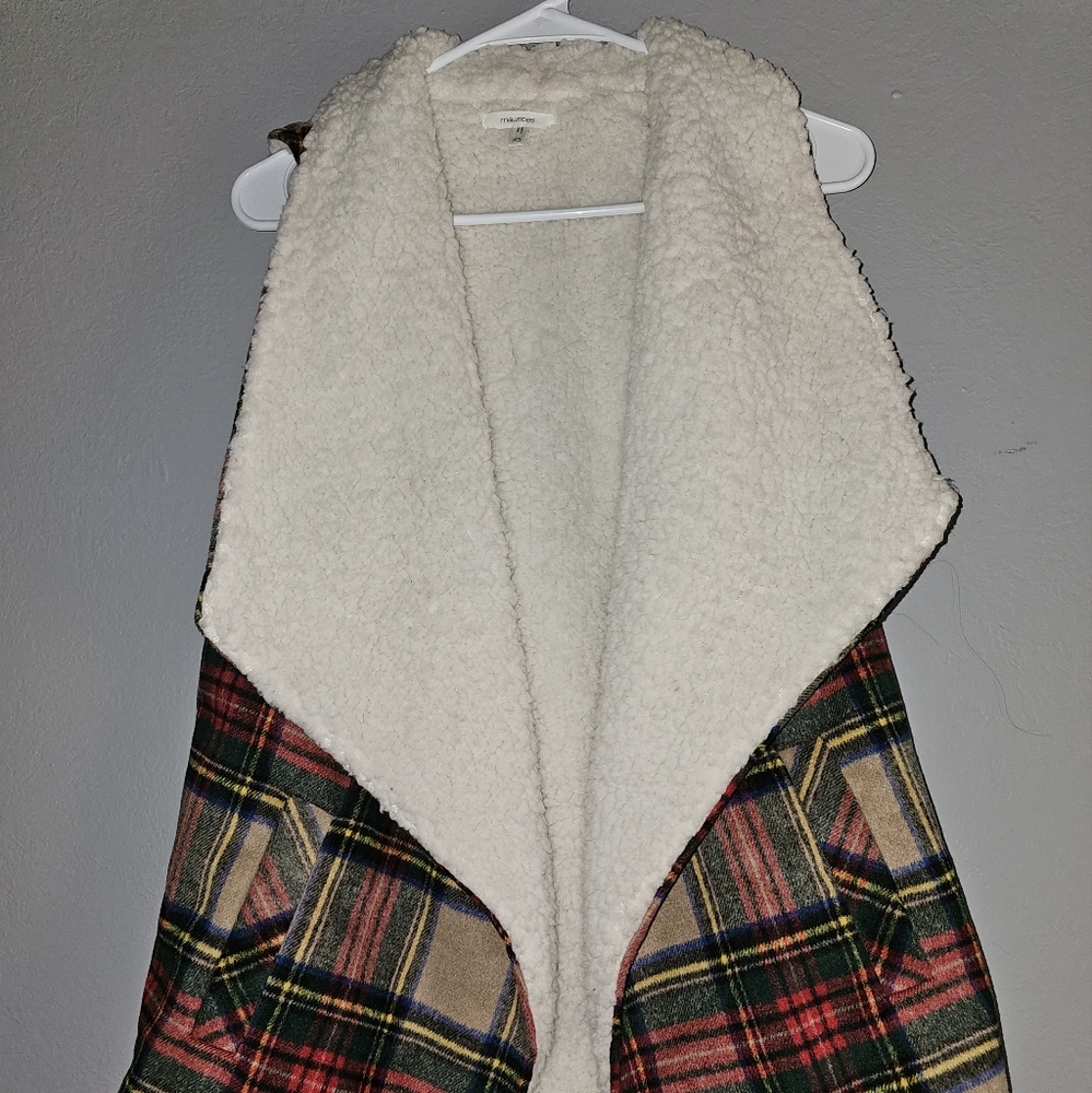 Maurices Brand Plaid/Sherpa Vest